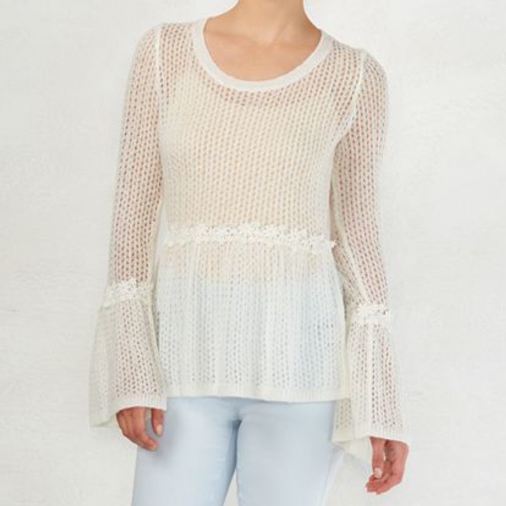 LC Lauren Conrad Cream Crew Neck Sweater